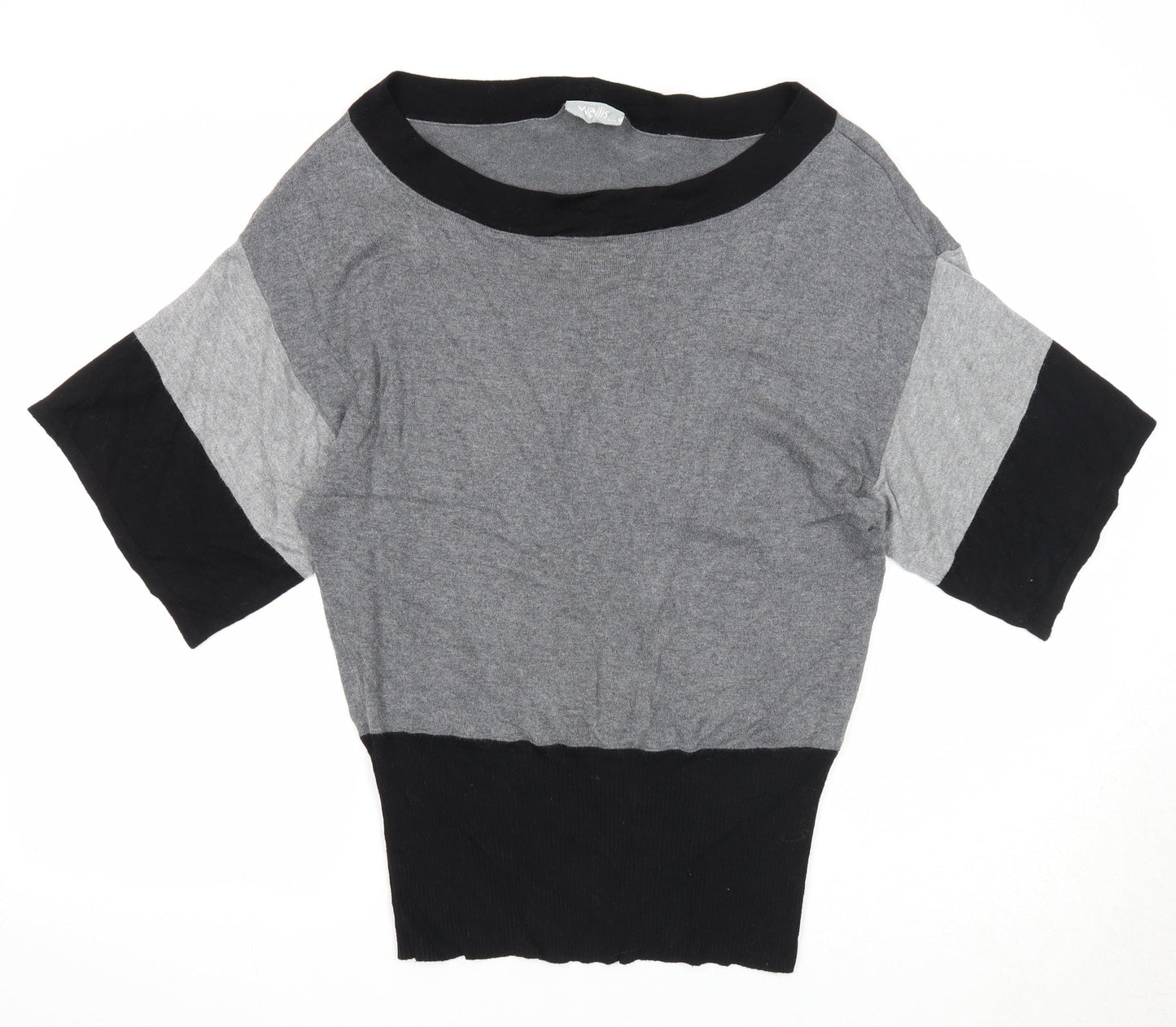 Wallis Womens Grey Boat Neck Viscose Pullover Jumper Size S