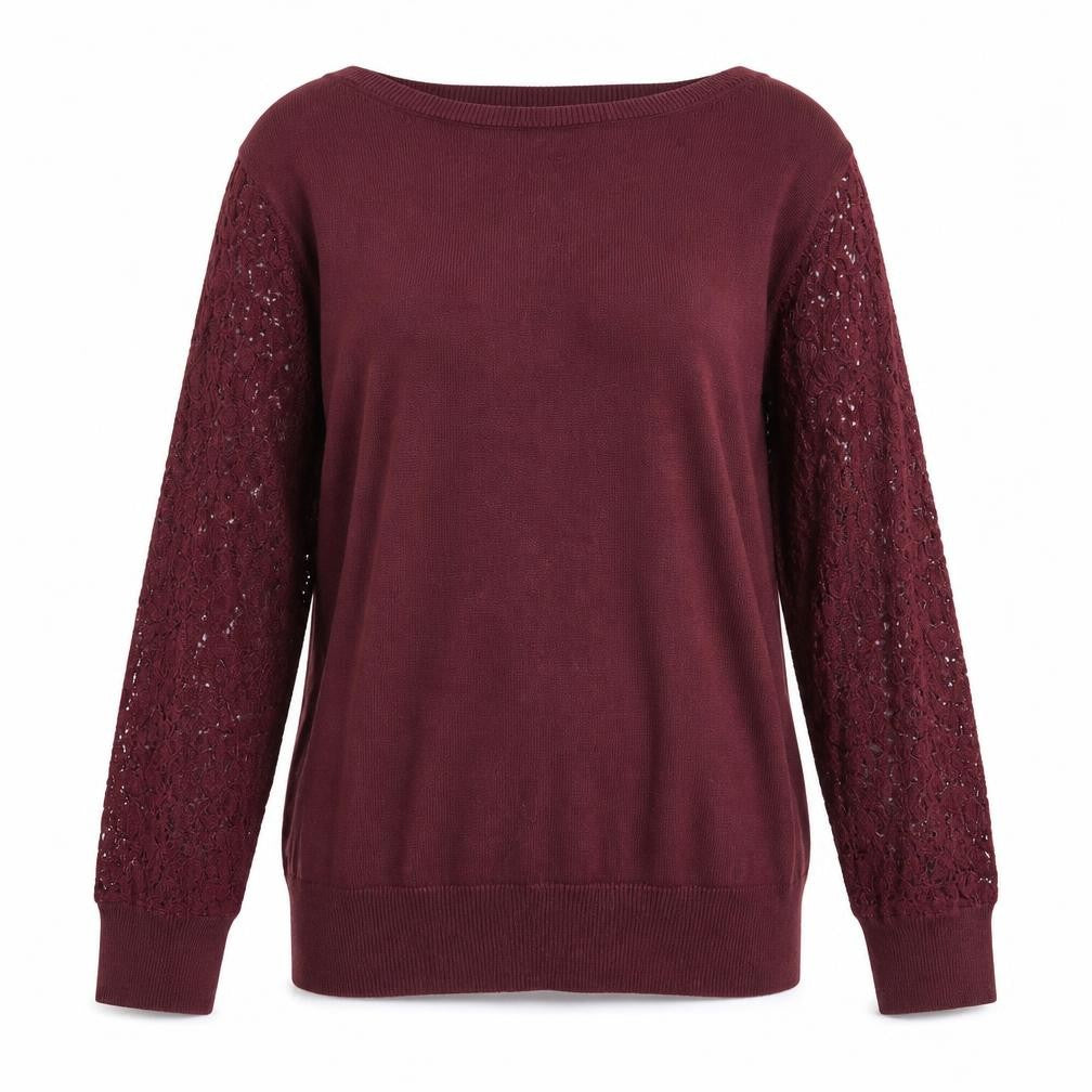 Roz & Ali Womens Purple Round Neck Cotton Pullover Jumper Size M