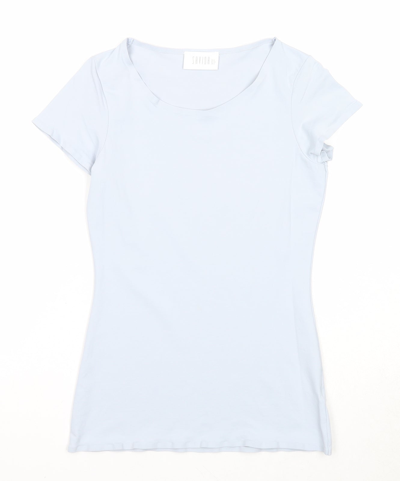 Savida Womens Blue Polyamide Basic T-Shirt Size 6 Round Neck