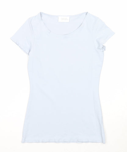 Savida Womens Blue Polyamide Basic T-Shirt Size 6 Round Neck