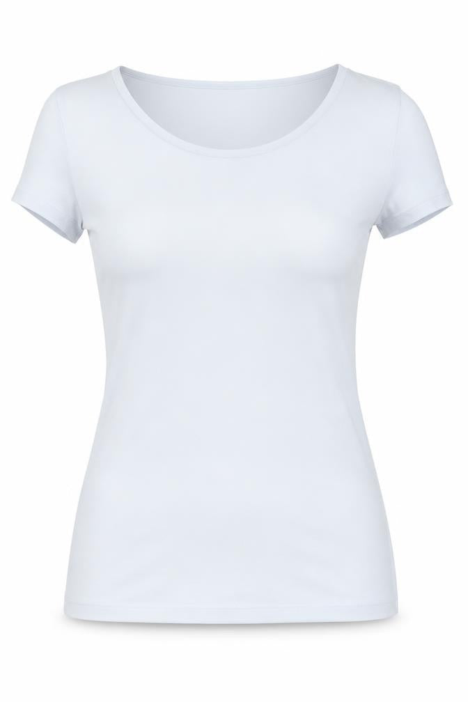 Savida Womens Blue Polyamide Basic T-Shirt Size 6 Round Neck