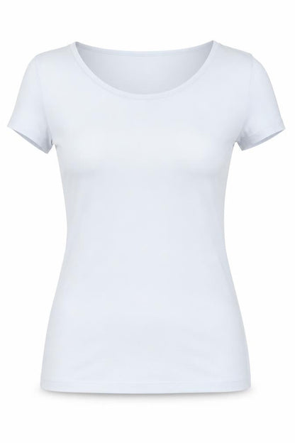 Savida Womens Blue Polyamide Basic T-Shirt Size 6 Round Neck