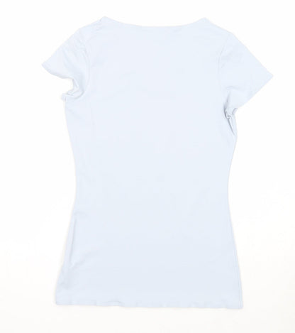 Savida Womens Blue Polyamide Basic T-Shirt Size 6 Round Neck