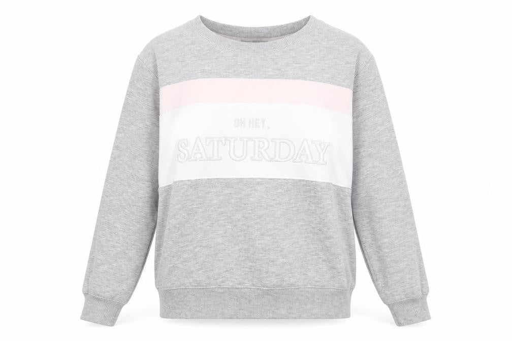 New Look Womens Grey Colourblock Polyester Pullover Sweatshirt Size 12 Pullover - Oh Hey Saturday