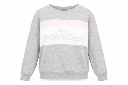 New Look Womens Grey Colourblock Polyester Pullover Sweatshirt Size 12 Pullover - Oh Hey Saturday