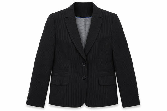 Autonomy Womens Black Striped Polyacrylate Fibre Jacket Suit Jacket Size 14