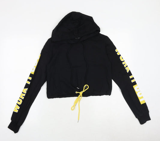 Select Womens Black Cotton Pullover Hoodie Size 6 Pullover - Work It Out