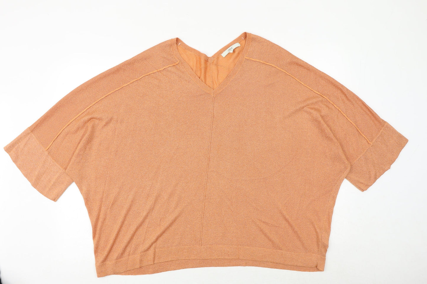 NEXT Womens Orange Viscose Basic Blouse Size XL V-Neck