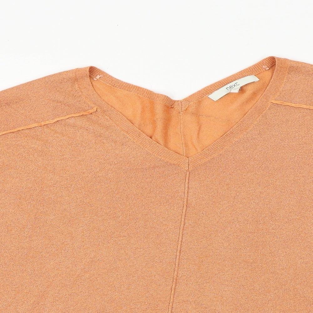 NEXT Womens Orange Viscose Basic Blouse Size XL V-Neck