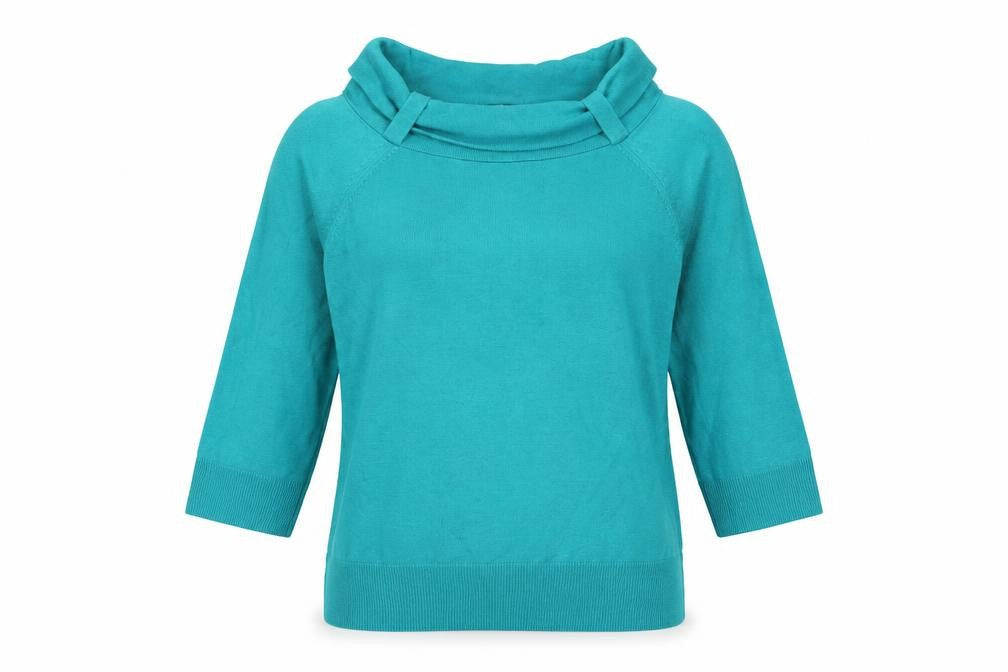 Marks & Spencer Womens Green Round Neck Acrylic Pullover Jumper Size 12