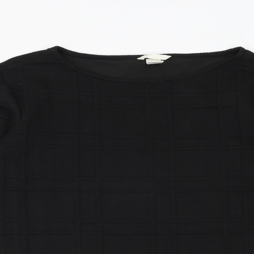 H&M Womens Black Round Neck Polyester Pullover Jumper Size S