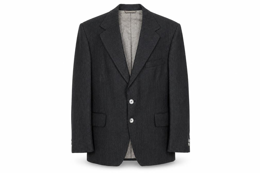 Jackson The Tailor Mens Black Striped Polyester Jacket Suit Jacket Size 38 Regular