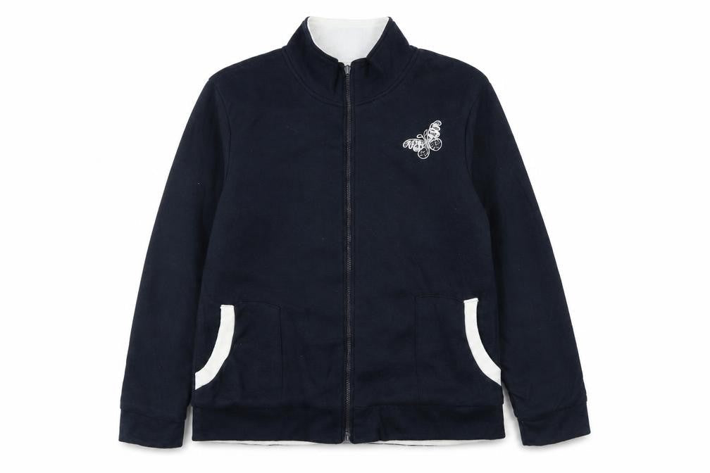 Damart Womens Blue Jacket Size M Zip - Butterfly Print