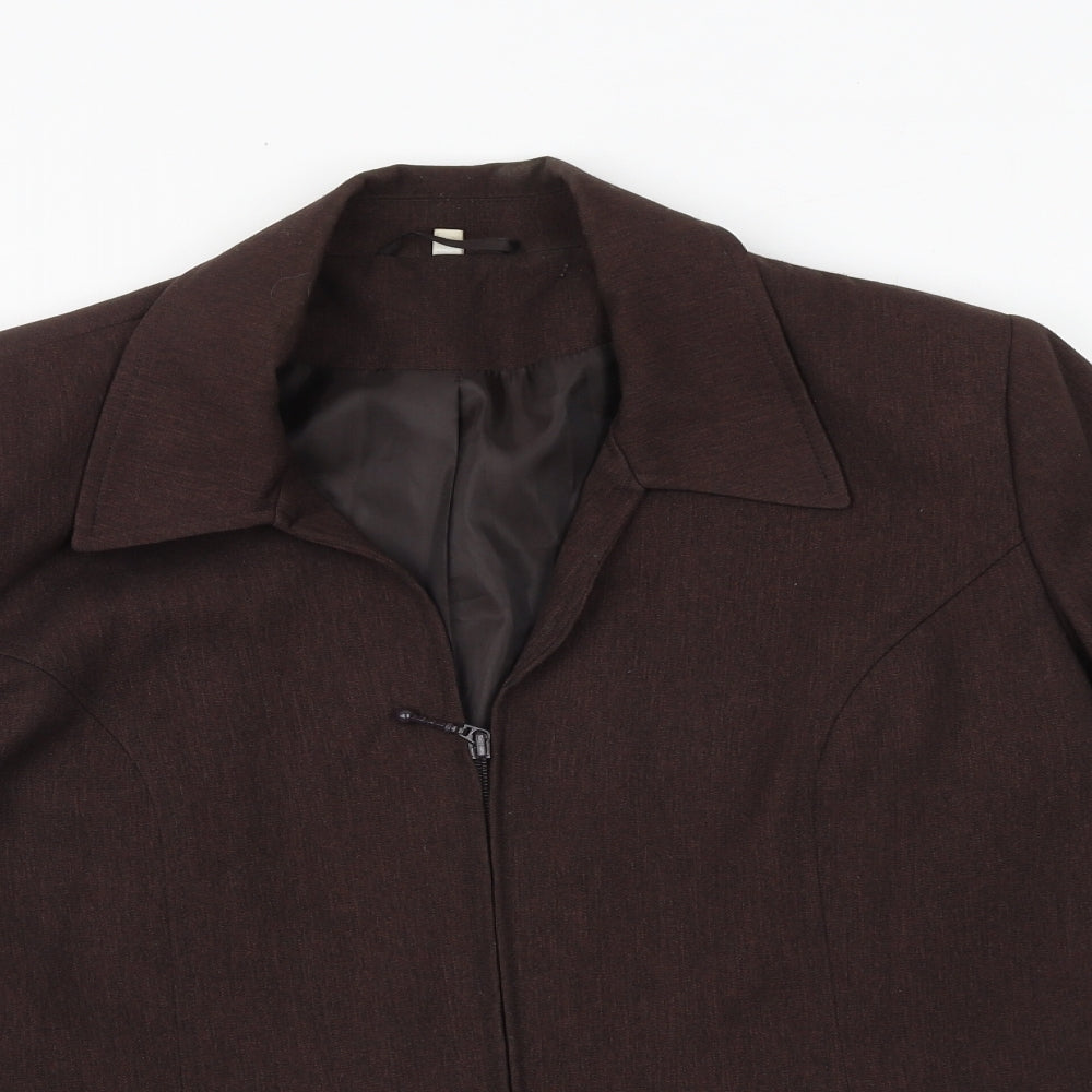 EWM Womens Brown Jacket Size 16 Zip