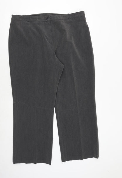Debenhams Womens Grey Polyester Trousers Size 18 Regular Zip