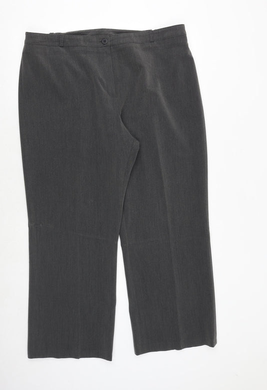Debenhams Womens Grey Polyester Trousers Size 18 Regular Zip