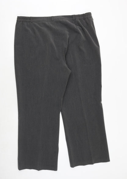 Debenhams Womens Grey Polyester Trousers Size 18 Regular Zip