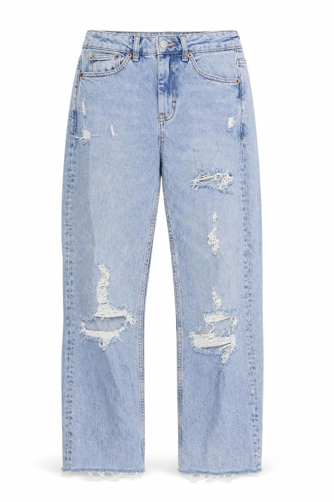 Topshop Womens Blue Cotton Straight Jeans Size 26 in Regular Zip