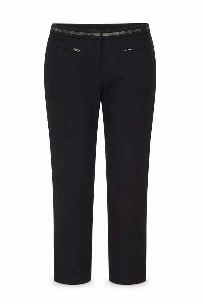 H&M Womens Black Cotton Dress Pants Trousers Size 8 Regular Zip