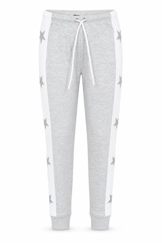 Boux Avenue Womens Grey Viscose Jogger Trousers Size 8 Regular Drawstring - Star Print
