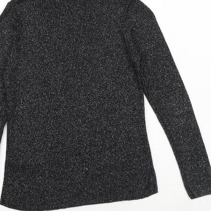 Marks & Spencer Girls Black Roll Neck Viscose Pullover Jumper Size 10-11 Years Pullover