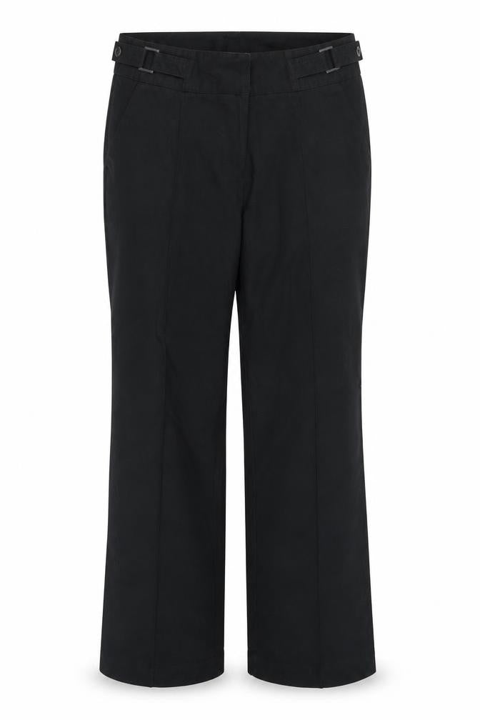 Solar Womens Black Cotton Dress Pants Trousers Size 14 Regular Zip