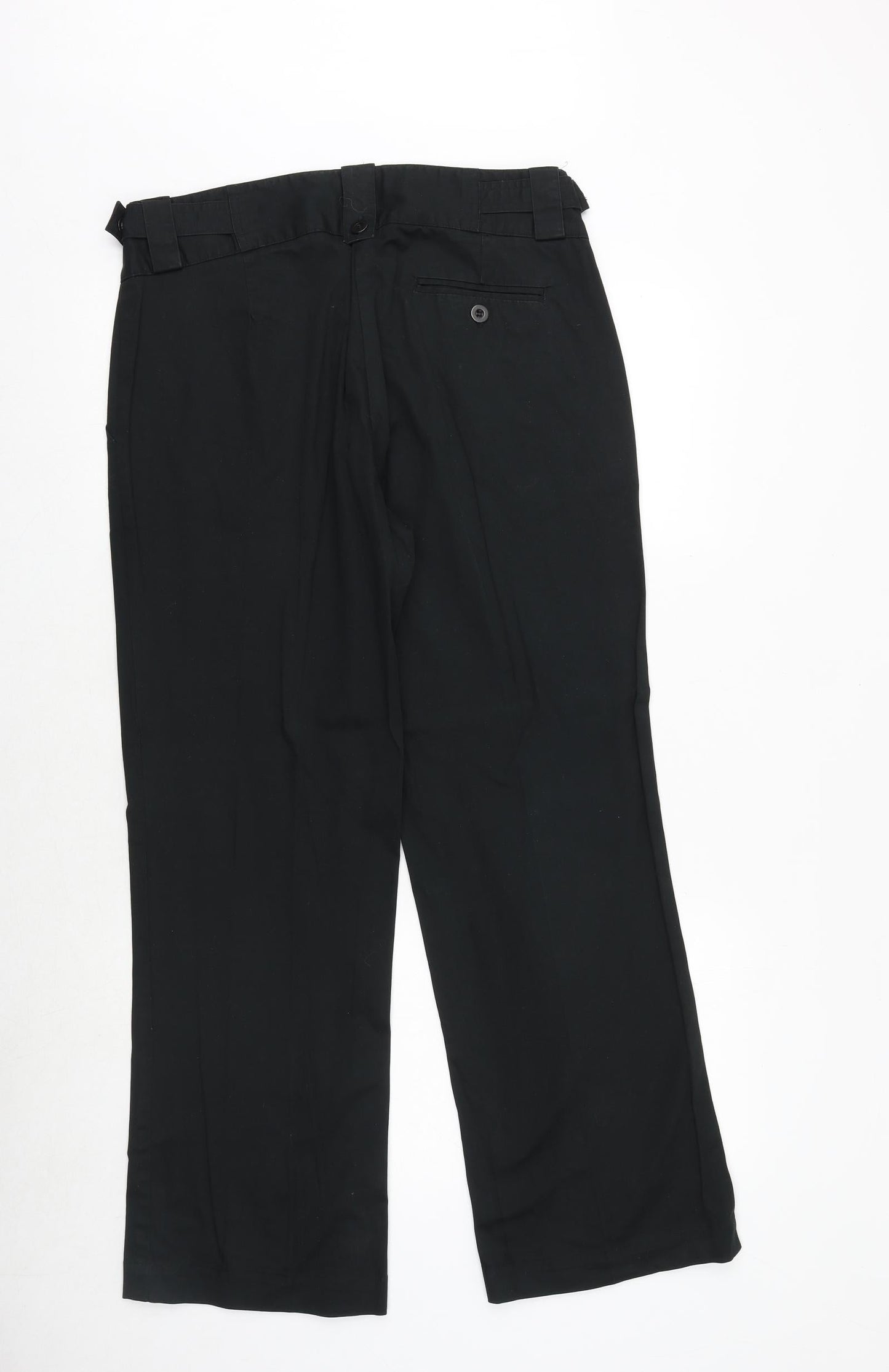 Solar Womens Black Cotton Dress Pants Trousers Size 14 Regular Zip