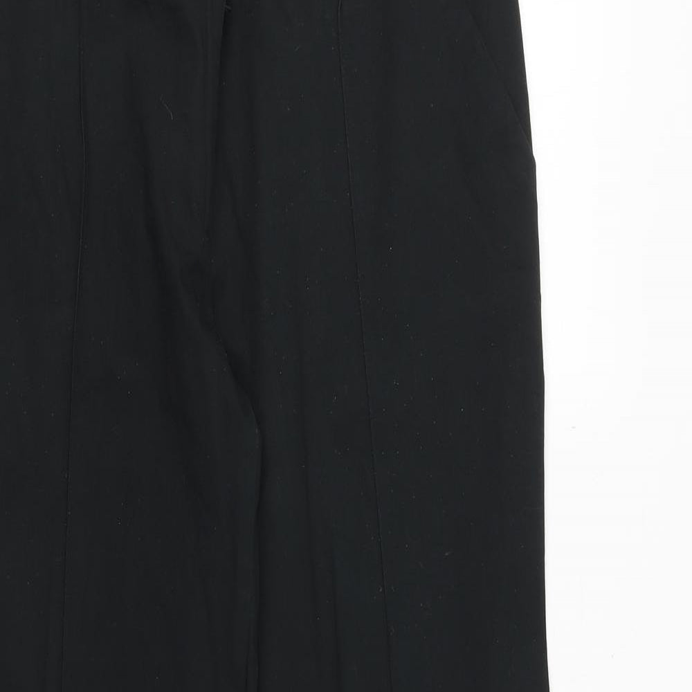 Solar Womens Black Cotton Dress Pants Trousers Size 14 Regular Zip