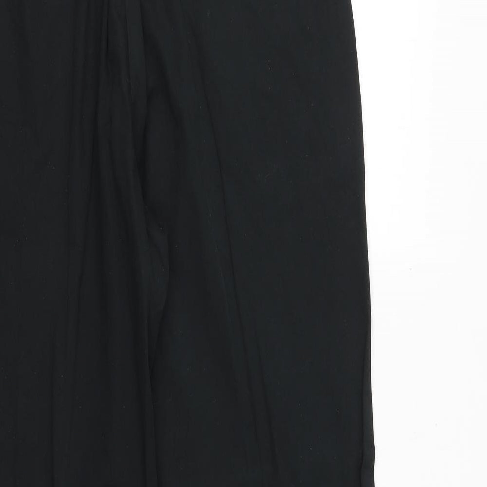 Solar Womens Black Cotton Dress Pants Trousers Size 14 Regular Zip