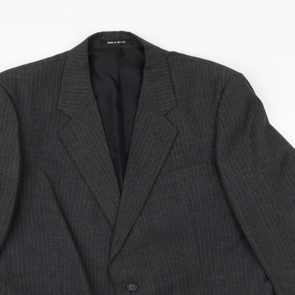 St Michael Mens Grey Polyester Jacket Suit Jacket Size 42 Regular