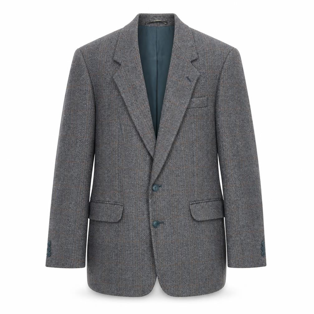 Greenwoods Mens Grey Check Wool Jacket Suit Jacket Size 40 Regular