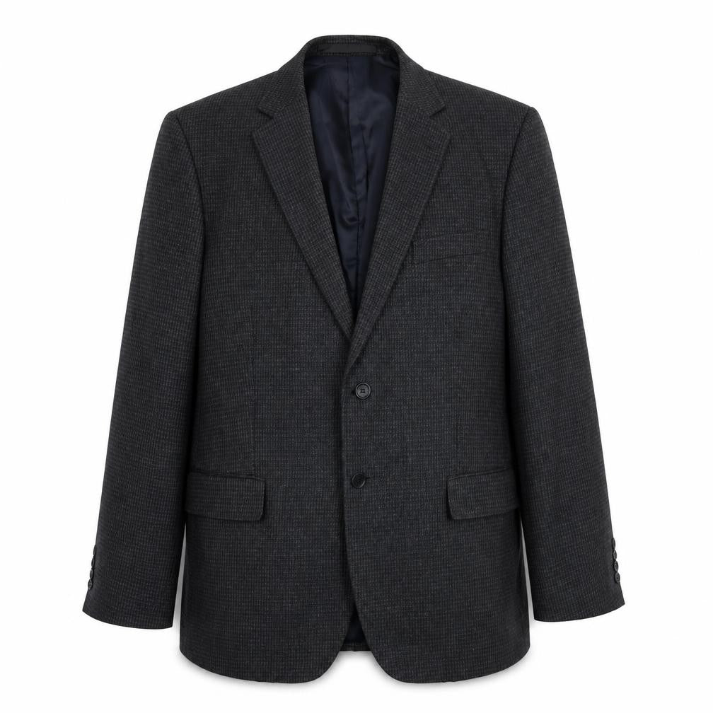 Marks & Spencer Mens Grey Geometric Polyester Jacket Suit Jacket Size 42 Regular