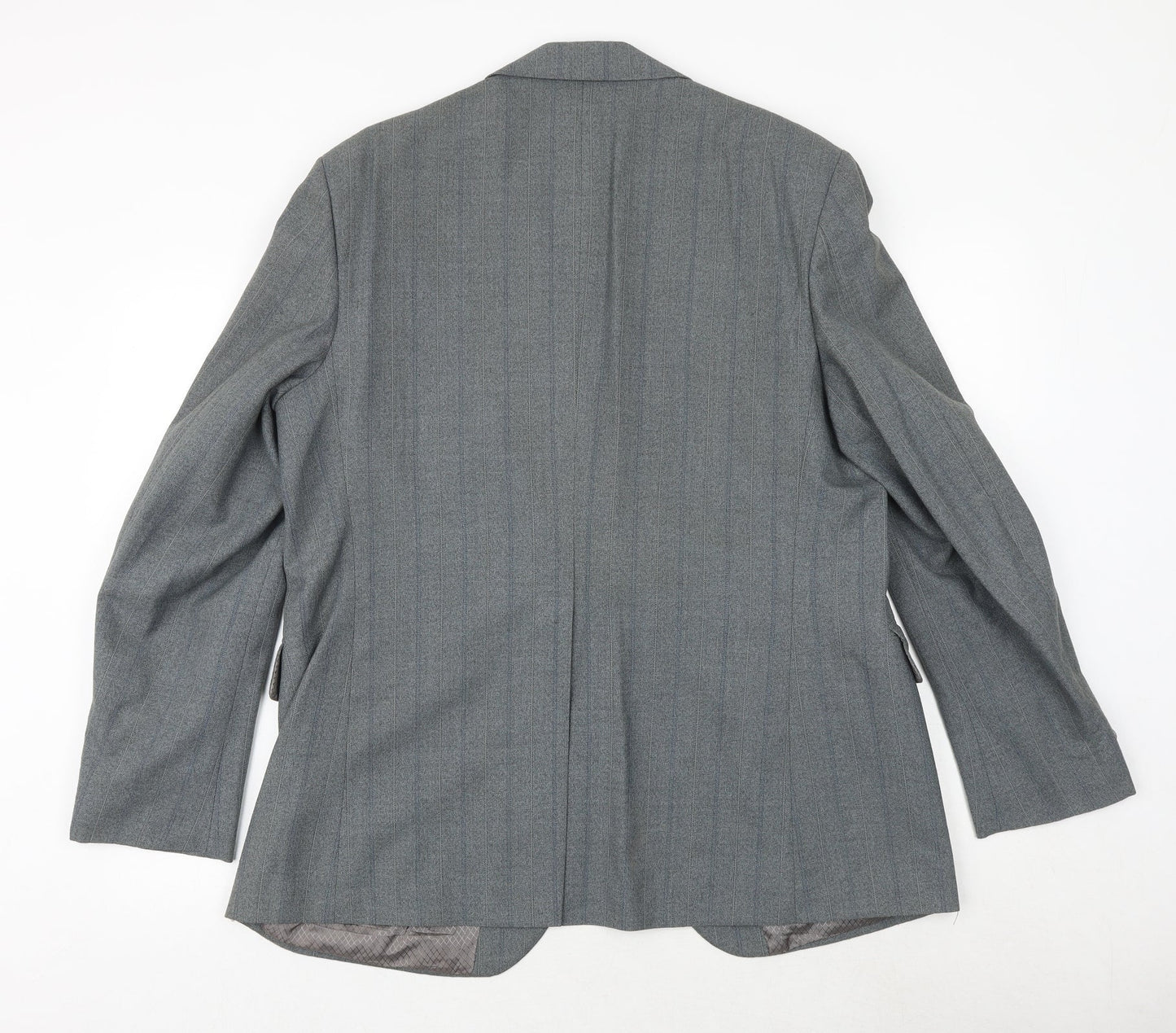 John Collier Mens Grey Striped Polyester Jacket Suit Jacket Size 42 Regular