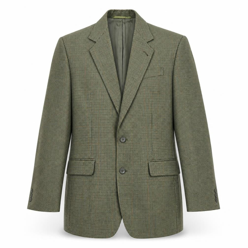 Skopes Mens Green Check Polyester Jacket Suit Jacket Size 38 Regular