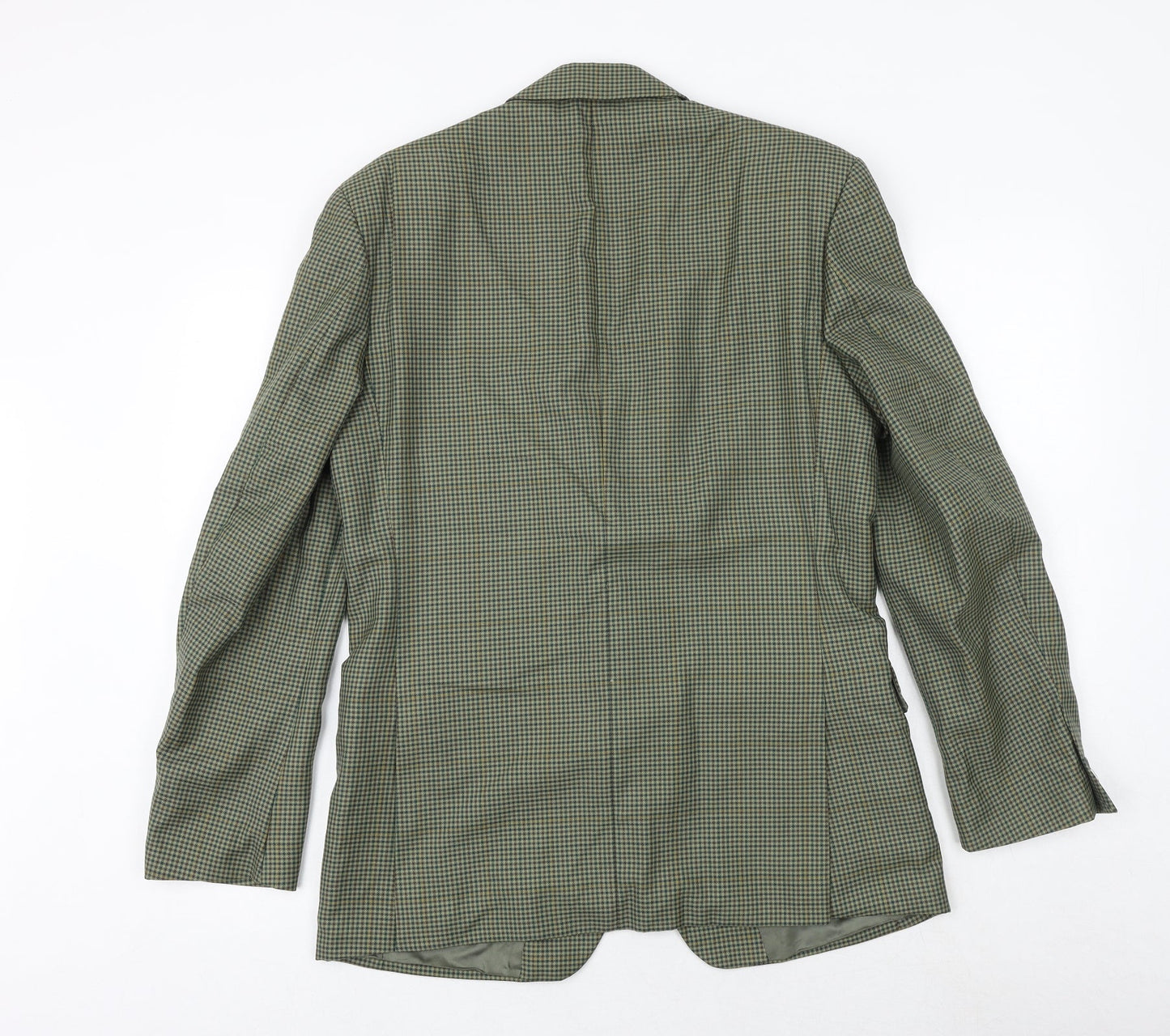 Skopes Mens Green Check Polyester Jacket Suit Jacket Size 38 Regular