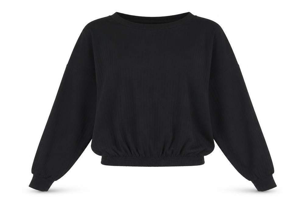 New Look Womens Black Polyester Basic Blouse Size M Round Neck
