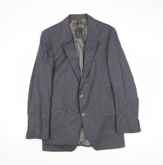 Evans & Wilkins Mens Grey Wool Jacket Suit Jacket Size 36 Regular