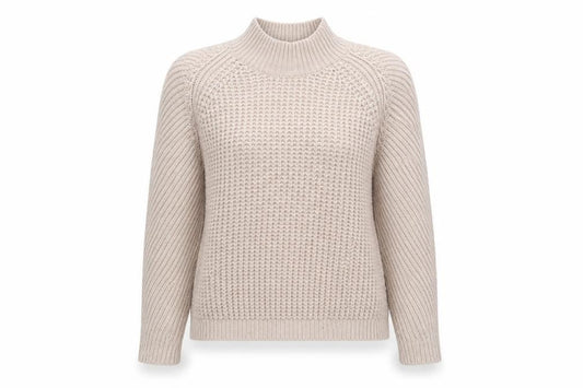 Monsoon Womens Beige Mock Neck Polyester Pullover Jumper Size M