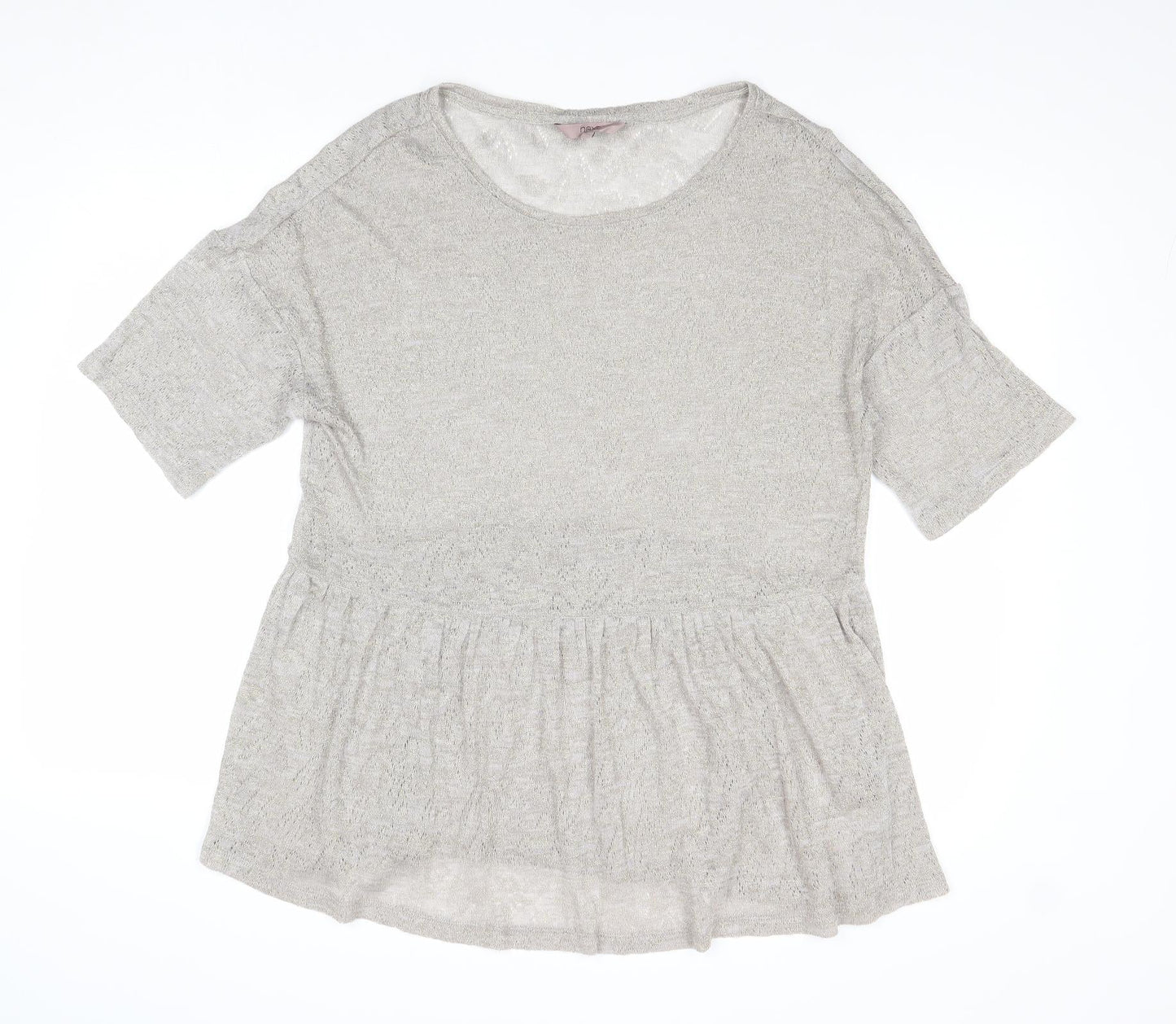 NEXT Womens Grey Round Neck Acrylic Pullover Jumper Size 14