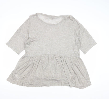 Next Womens Grey Round Neck Acrylic Pullover Jumper Size 14