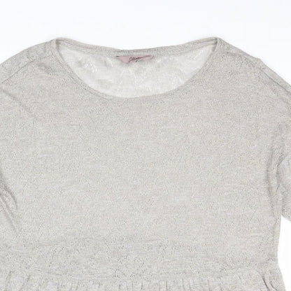 Next Womens Grey Round Neck Acrylic Pullover Jumper Size 14