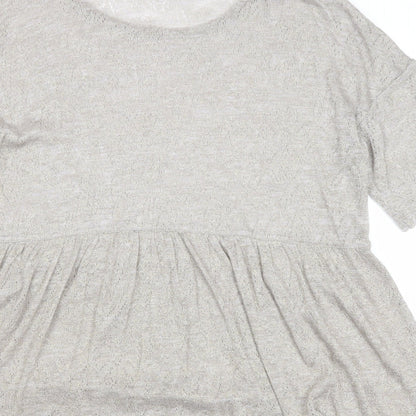 Next Womens Grey Round Neck Acrylic Pullover Jumper Size 14
