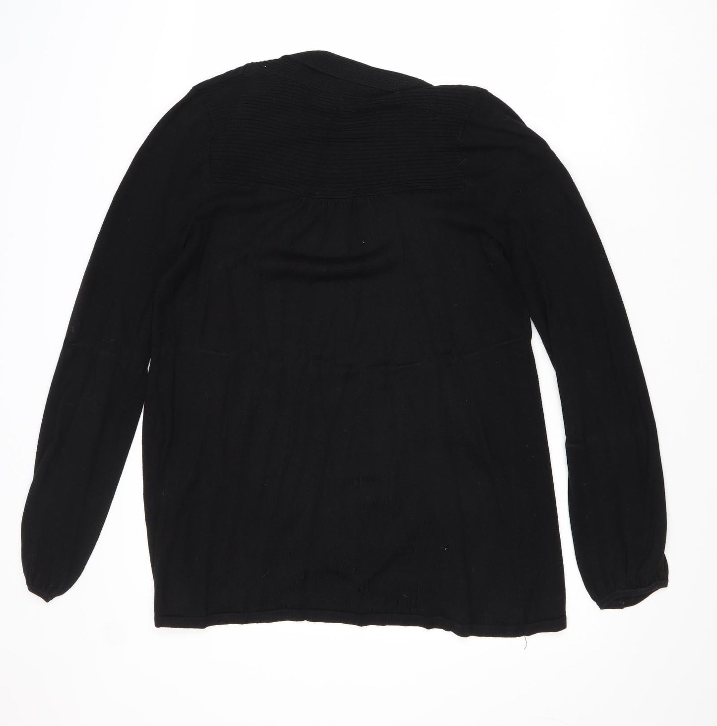 Wallis Womens Black V-Neck Viscose Pullover Jumper Size S