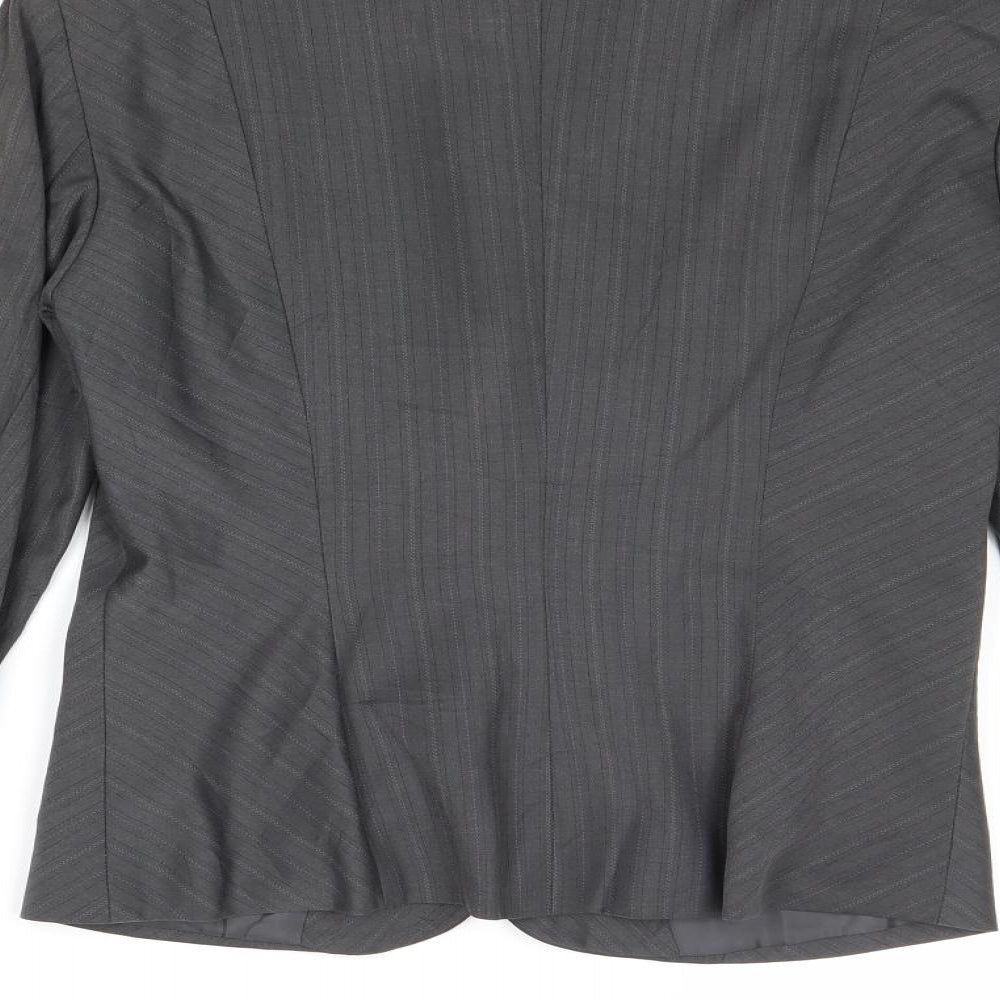 Vera Moda Womens Grey Striped Polyester Jacket Suit Jacket Size 8