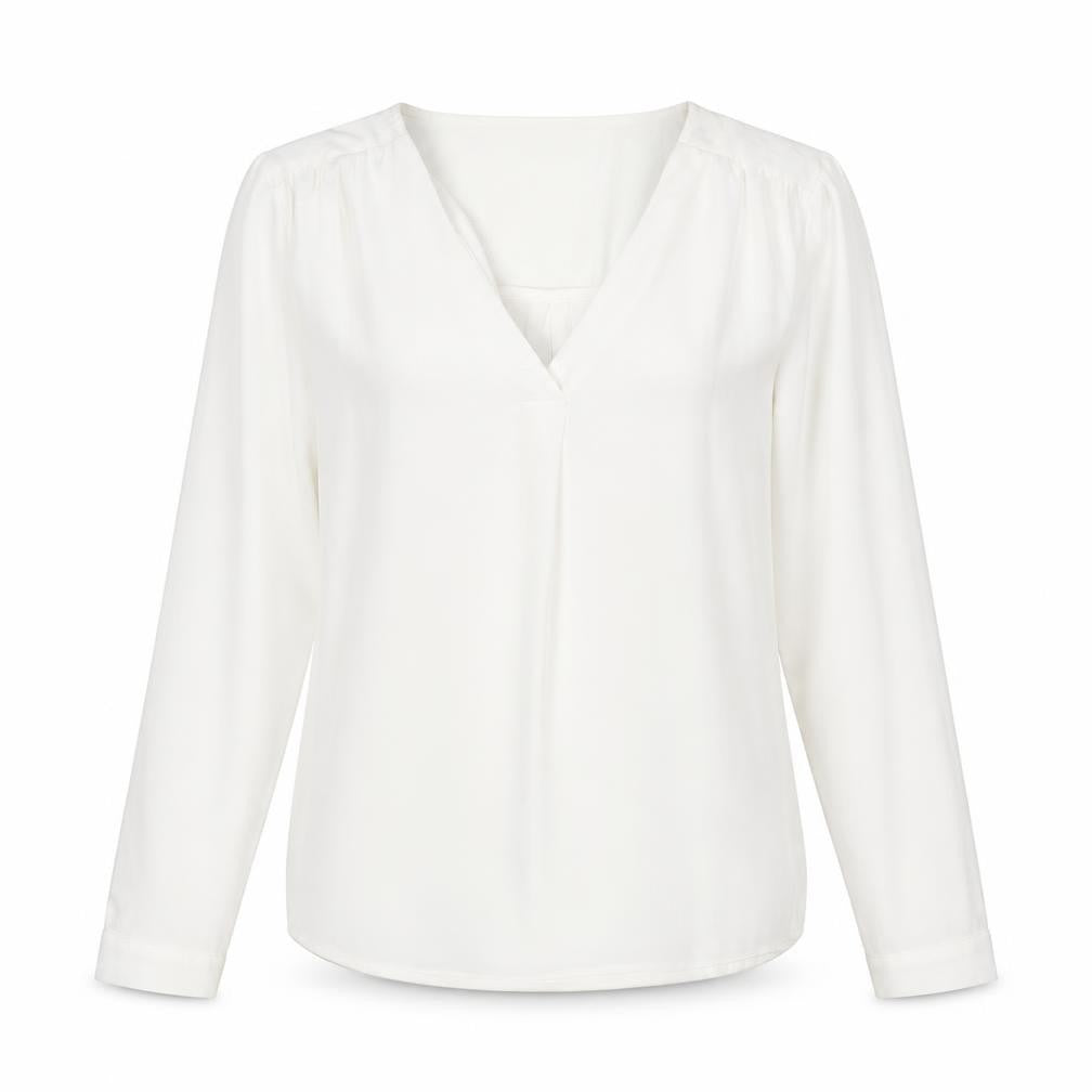 VILA Womens White Polyester Basic Blouse Size S V-Neck