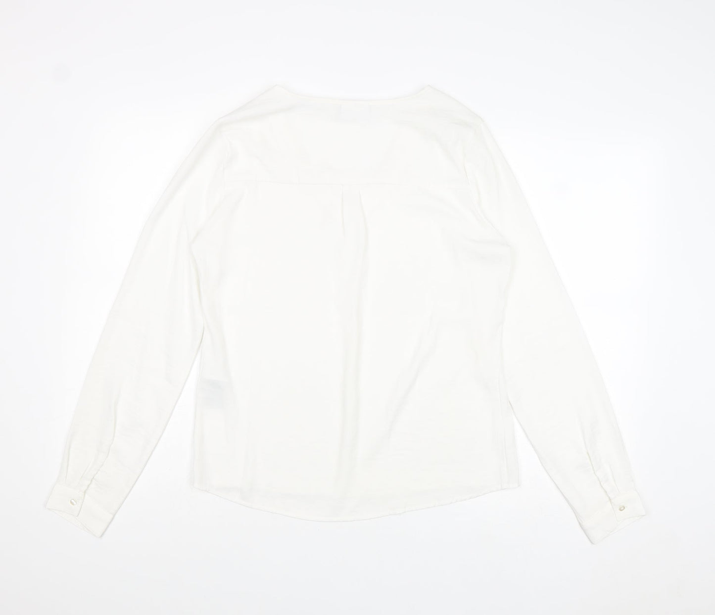 VILA Womens White Polyester Basic Blouse Size S V-Neck