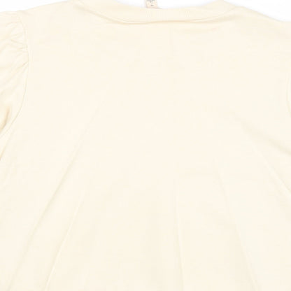H&M Womens Beige Cotton Pullover Sweatshirt Size L Pullover