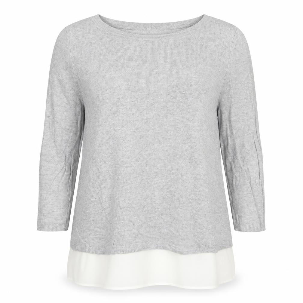 Retrology Womens Grey Boat Neck Viscose Pullover Jumper Size L