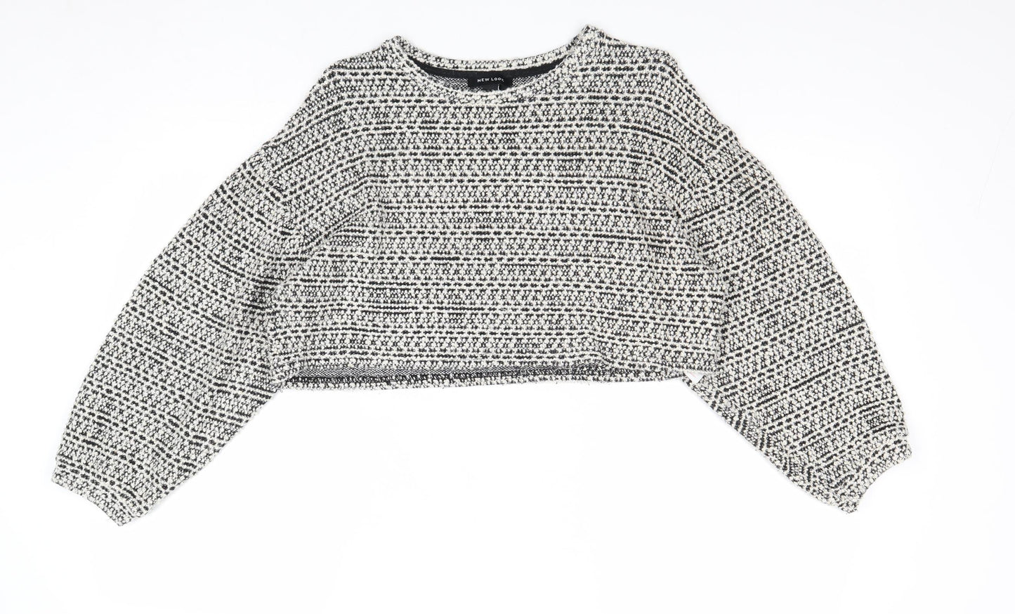 New Look Womens Grey Round Neck Cotton Pullover Jumper Size M