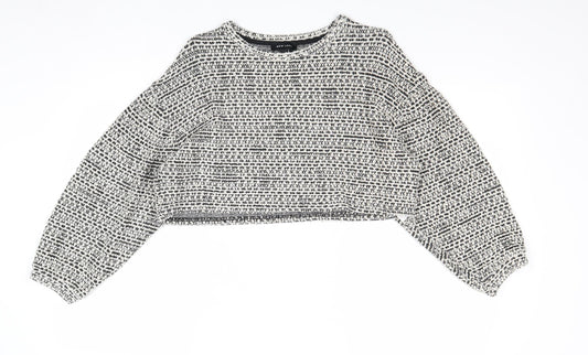 New Look Womens Grey Round Neck Cotton Pullover Jumper Size M